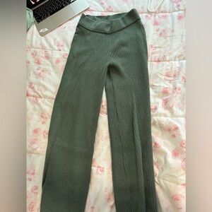 Aerie Green Ribbed Pants